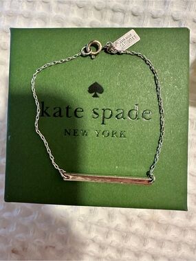Kate Spade Silver Bar Set Classic Minimalist Bracelet & Necklace